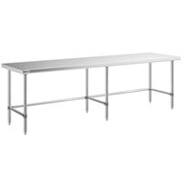 Regency Spec Line 30 inch x 108 inch 14-Gauge 304 Stainless Steel Commercial Open Base Work Table