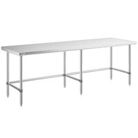 Regency Spec Line 30 inch x 96 inch 14-Gauge 304 Stainless Steel Commercial Open Base Work Table
