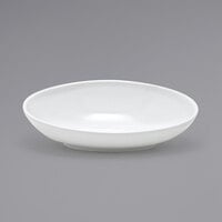 Front of the House DBO111WHP21 Ellipse 18 oz. White Oval Slanted Porcelain Bowl - 4/Case