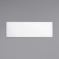 Front of the House DAP028WHP23 Canvas 12" x 4" White Rectangular Porcelain Flat Plate - 12/Case