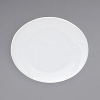 Front of the House DBB000WHP13 Ellipse 6 1/2" x 5 1/2" White Oval Porcelain Coupe Plate - 12/Case