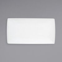 Front of the House DDP044WHP21 Canvas 13" x 7" White Rectangular Porcelain Flat Plate - 4/Case