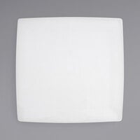 Front of the House DOS017WHP21 Canvas 12 1/2" White Square Porcelain Flat Plate - 4/Case