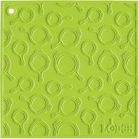 Lodge AS7SKT51 7" x 7" Green Skillet Pattern Silicone Trivet / Pot Holder
