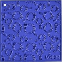 Lodge AS7SKT31 7" x 7" Blue Skillet Pattern Silicone Trivet / Pot Holder