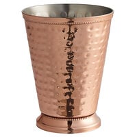 Acopa Alchemy 16 oz. Hammered Copper Mint Julep Cup with Beaded Detailing - 12/Pack