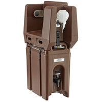 Cambro 2.5 Gallon Dark Brown Portable Handwash Station with Soap and Roll Paper Towel Dispenser
