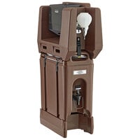 Cambro 2.5 Gallon Dark Brown Portable Handwash Station with Soap and Multi Fold Paper Towel Dispenser and Riser