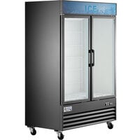 Avantco GD-ICE-49F 53" Black Indoor Glass Door Ice Merchandiser