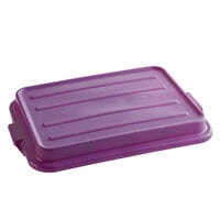 Vollrath 1500-C80 Traex® Color-Mate Purple Allergen-Free Raised Snap-On Bus Tub / Food Storage Box Lid - 20" x 15" x 2"