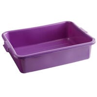Vollrath 1521-C80 Traex® Color-Mate Purple Allergen-Free Bus Tub / Food Storage Box - 20" x 15" x 5"