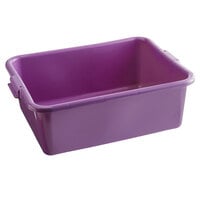 Vollrath 1527-C80 Traex® Color-Mate Purple Allergen-Free Bus Tub / Food Storage Box - 20" x 15" x 7"