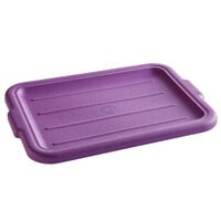 Vollrath 1522-C80 Traex® Color-Mate Purple Allergen-Free Recessed Bus Tub / Food Storage Box Lid - 20" x 15"