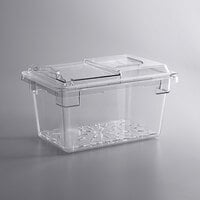 Cambro 18" x 12" x 9" Camwear Clear Food Storage Box and Drain Tray Kit with Sliding Lid