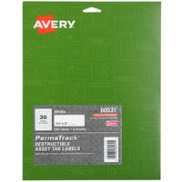 Avery® 60531 PermaTrack 3/4"x 2" Destructible Asset Labels - 240/Pack