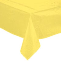 Intedge 52" x 52" Yellow Solid Vinyl Table Cover with Flannel Back