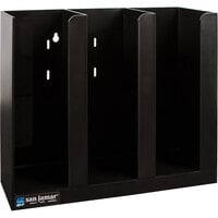 San Jamar PCL3ADJ Black Adjustable 3-Section Countertop 2 - 2.5 oz. Portion Cup and Lid Organizer