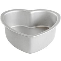 Fat Daddio's PHT-L83 ProSeries 8" x 3" Heart Shaped Anodized Aluminum Straight Sided Cheesecake Pan with Removable Bottom