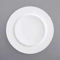Corona by GET Enterprises PA1101902024 Actualite 8" Bright White Porcelain Wide Rim Rolled Edge Plate - 24/Case