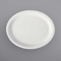 Corona by GET Enterprises PA1101807812 Actualite 13" x 11" Bright White Narrow Rim Porcelain Oval Platter - 12/Case