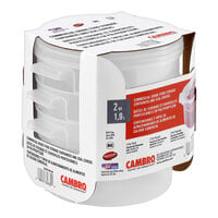 Cambro 2 Qt. Translucent Round Polypropylene Food Storage Container and Lid - 3/Pack
