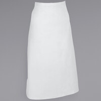 Mercer Culinary M61130WH Genesis® White Customizable Poly-Cotton Bistro Apron - 33" x 29"