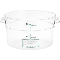 Vigor 2 Qt. Clear Round Polycarbonate Food Storage Container