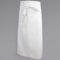 Mercer Culinary M61135WH Genesis® White Customizable Poly-Cotton 4-Sided Bistro Apron - 33" x 29"