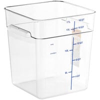 Vigor 18 Qt. Clear Square Polycarbonate Food Storage Container