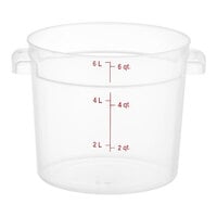 Vigor 6 Qt. Clear Round Polycarbonate Food Storage Container