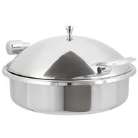 Vollrath 46123 6 Qt. Intrigue Solid Top Round Induction Chafer with Stainless Steel Trim and Stainless Steel Food Pan