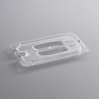 Vigor 1/4 Size Clear Polycarbonate Food Pan Lid with Notch and Handle