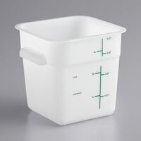 Vigor 4 Qt. White Square Polyethylene Food Storage Container