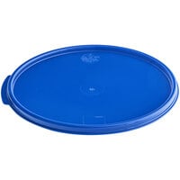 Vigor 12, 18, and 22 Qt. Blue Round Polypropylene Food Storage Container Lid