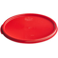 Vigor 6 and 8 Qt. Red Round Polypropylene Food Storage Container Lid