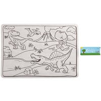 Choice 10" x 14" Kids Dinosaur Double Sided Interactive Placemat with 4 Pack Kids' Restaurant Crayons - 1000/Case