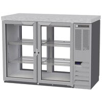Beverage-Air BB48HC-1-G-PT-S-27 48" Stainless Steel Counter Height Glass Door Pass Through Back Bar Refrigerator