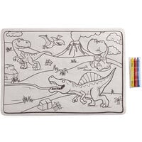 Choice 10" x 14" Kids Dinosaur Double Sided Interactive Placemat with 3 Pack Kids' Restaurant Crayons in Cello Wrap - 1000/Case