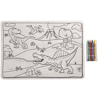 Choice 10" x 14" Kids Dinosaur Double Sided Interactive Placemat with 4 Pack Kids' Restaurant Crayons in Cello Wrap - 1000/Case