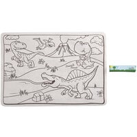 Choice 10" x 14" Kids Dinosaur Double Sided Interactive Placemat with 3 Pack Triangular Kids' Restaurant Crayons - 1000/Case