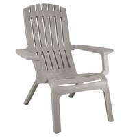 Grosfillex US444766 Westport Barn Gray Resin Stackable Outdoor Adirondack Chair - 14/Case