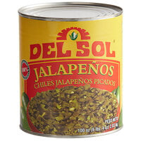Del Sol Diced Green Jalapeno Peppers #10 Can - 6/Case