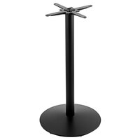 Holland Bar Stool OD214-2242 22" Round Black Steel Outdoor / Indoor Bar Height Table Base with Cast Iron Foot