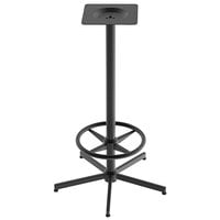 Holland Bar Stool OD216BW Black Steel Outdoor / Indoor Bar Height Table Base with Foot Ring, 2" Column