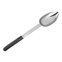 Tablecraft AM5333BK Antimicrobial 2 oz. Stainless Steel Solid Oval Portion Spoon with Black Handle