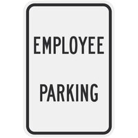 Lavex "Employee Parking" Reflective Black Aluminum Sign - 12" x 18"