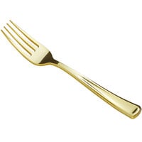 Visions 7 1/4" Classic Heavy Weight Gold Plastic Fork - 25/Pack