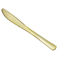 Visions 7 3/4" Classic Heavy Weight Gold Plastic Knife - 25/Pack