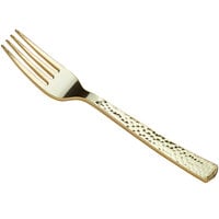 Visions 7 1/4" Hammersmith Heavy Weight Gold Plastic Fork - 25/Pack