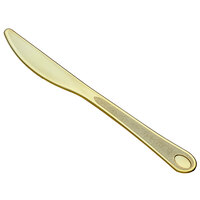 Visions 7 1/2" Satin Heavy Weight Gold Plastic Knife - 25/Pack